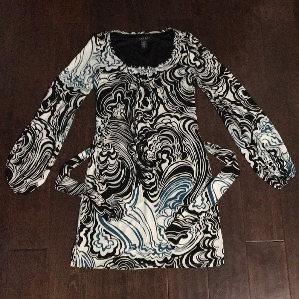 Beautiful New Laundry Dress Sz 0 Black Cream Short